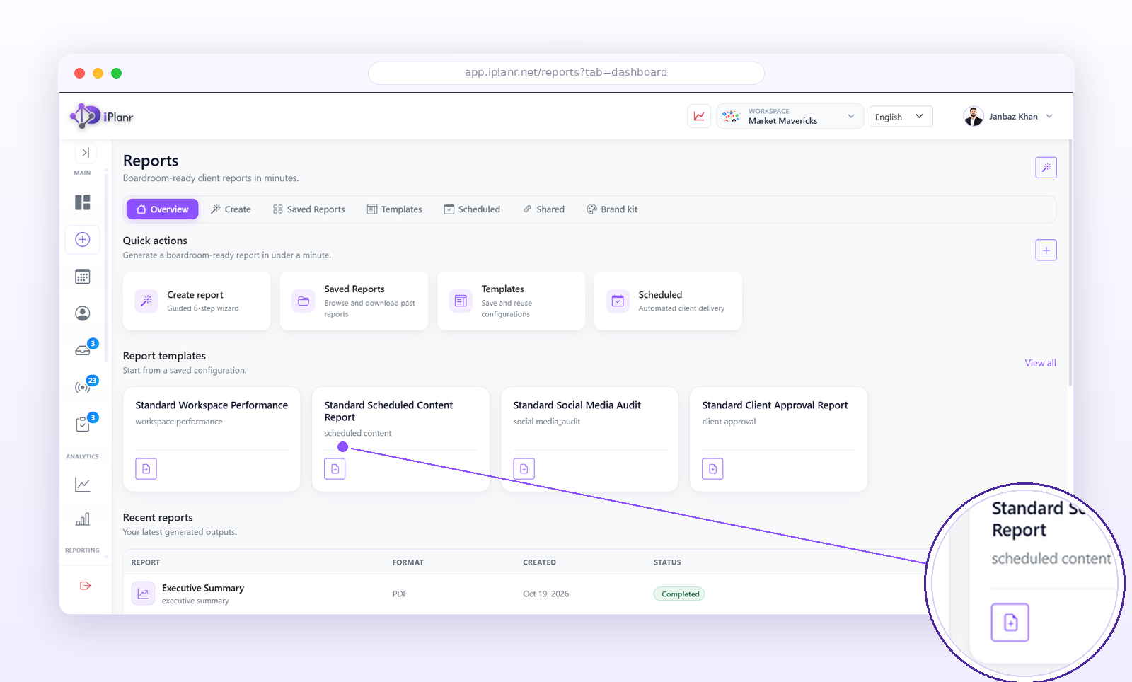 A white-label client report